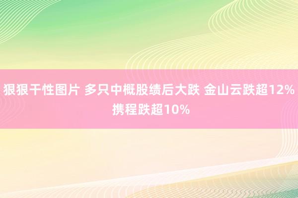 狠狠干性图片 多只中概股绩后大跌 金山云跌超12% 携程跌超10%