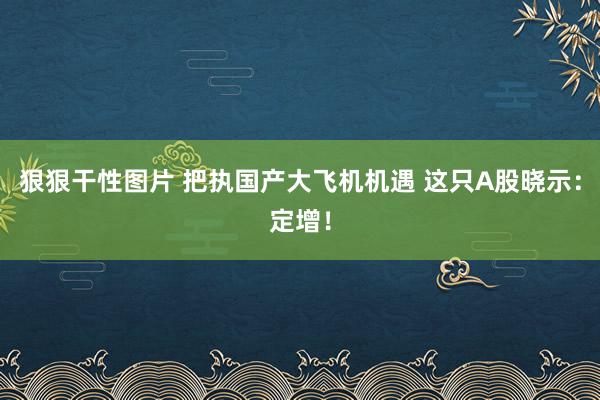 狠狠干性图片 把执国产大飞机机遇 这只A股晓示：定增！