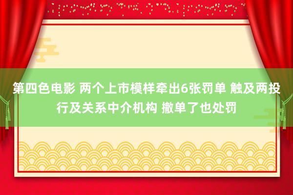 第四色电影 两个上市模样牵出6张罚单 触及两投行及关系中介机构 撤单了也处罚